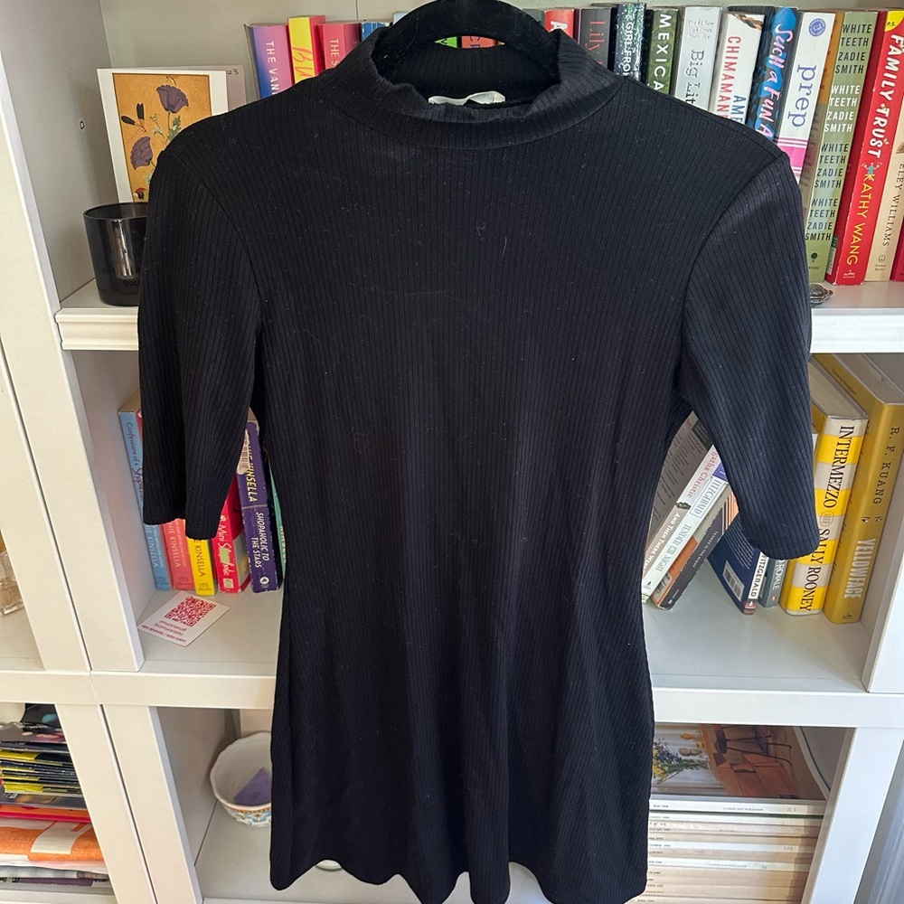 Reformation Mockneck Ribbed Mini Dress